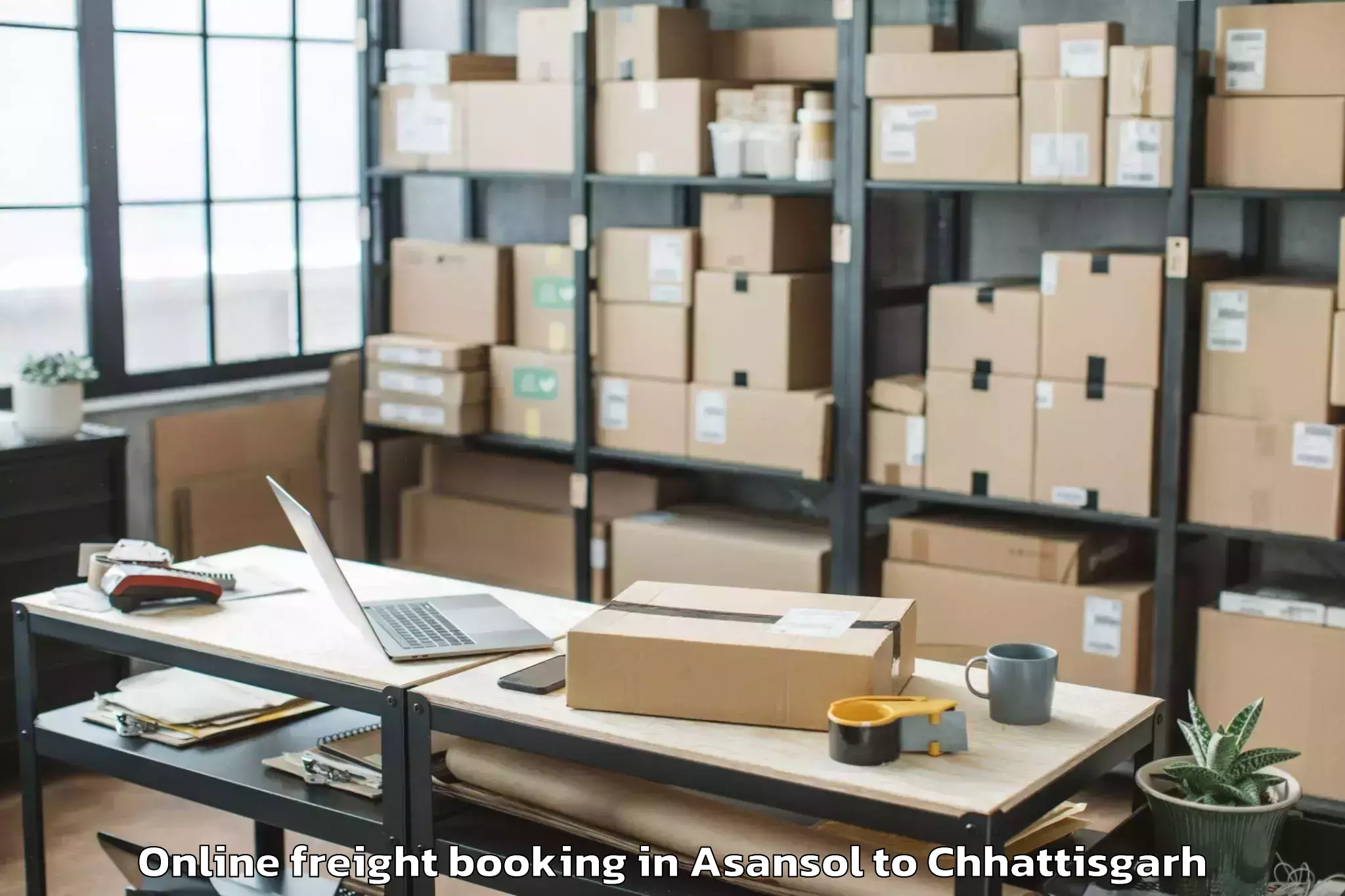 Affordable Asansol to Chirimiri Online Freight Booking